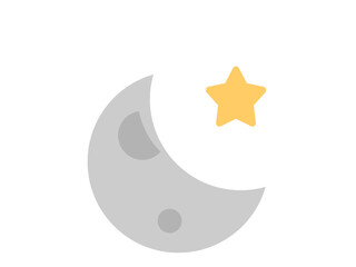 Moon with stars. Weather forecast icon. Vector illustration.