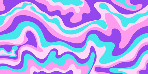 Horizontal wavy psychedelic background. Vector illustration