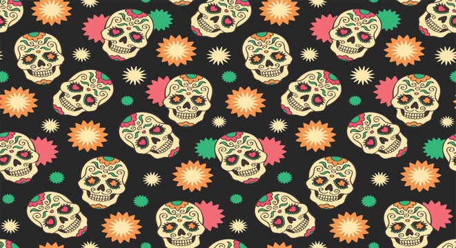 skulls wallpaper in black background
