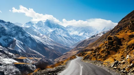 Fototapete Himalaya road in the mountains