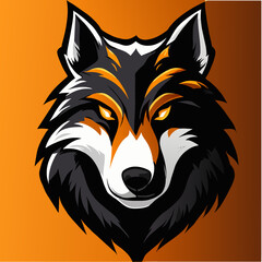 Fototapeta premium Regal Vigor: Realistic Wolf Head Emblem in Vector Mastery