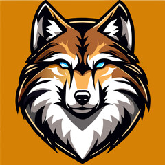 Regal Vigor: Realistic Wolf Head Emblem in Vector Mastery