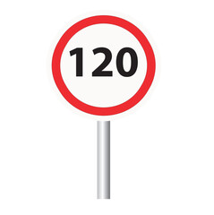 Speed Limit and Radar Warning Traffic Signs