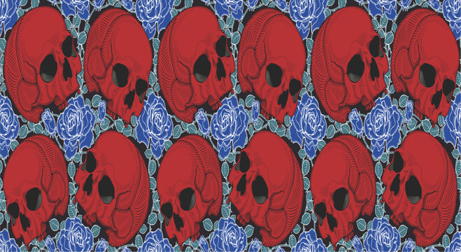 skull heads pattern background