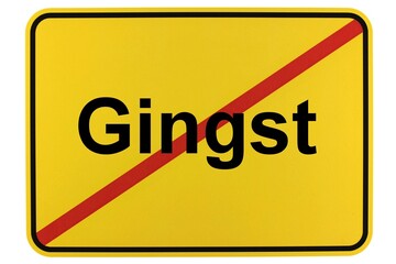 Illustration eines Ortsschildes der Gemeinde Gingst in Mecklenburg-Vorpommern