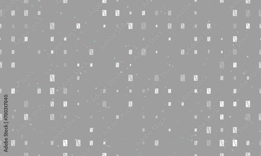 Aufkleber seamless background pattern of evenly spaced white three of hearts playing cards of different sizes 
