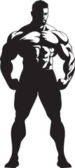 Onyx Adorned Atlas Full Body Vector Logo for Bodybuilders Graphite Hercules Glyph Full Body Black Vector for Fitness Icons