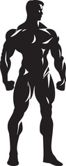 Chiseled Titan Monogram Full Body Black Vector for Bodybuilders Muscular Shadowcraft Full Body Black Vector Logo for Titans