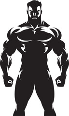 Graphite Glance Full Body Black Logo Defined Dominance Bodybuilders Iconic Image