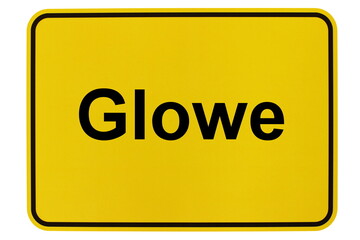 Illustration eines Ortsschildes der Gemeinde Glowe in Mecklenburg-Vorpommern