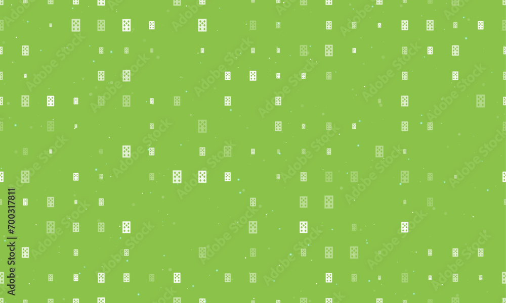 Poster seamless background pattern of evenly spaced white seven of diamonds playing cards of different size