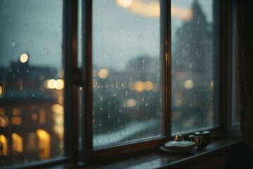 window view with rain