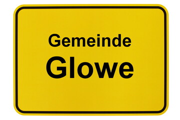 Illustration eines Ortsschildes der Gemeinde Glowe in Mecklenburg-Vorpommern