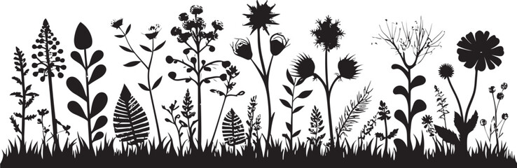 Botanical Bloom Border Black Floral Vector Icon Ink Engraved Flora Perimeter Botanical Vector Emblem