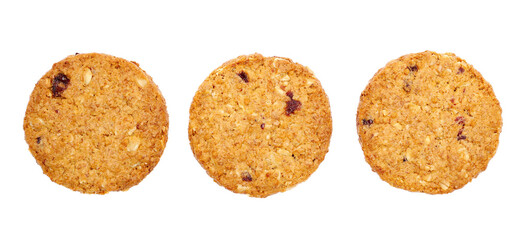 Set round, cereals integral whole wheat biscuit with oatmeal, with cranberry fruit and chopped...