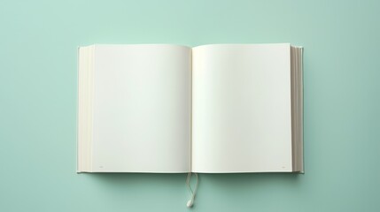Blank Open Book Isolated on Pastel Color Background. Study, Education, Knowledge, Mockup
