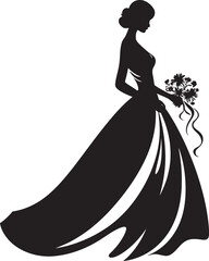 Ethereal Brides Aura Black Vector Emblem Elegant Wedding Elegance Monochrome Bride