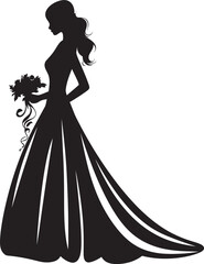 Brides Serenity Black Vector Icon Enchanting Matrimonial Elegance Bride