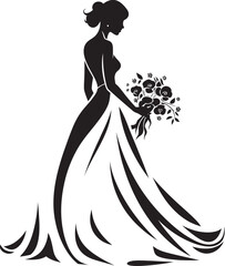 Chic Bridal Beauty Black Vector Emblem Bridal Radiance Black Vector Logo
