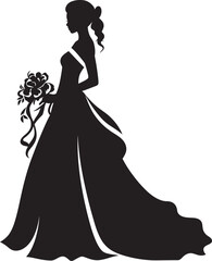 Bridal Radiance Black Vector Logo Timeless Bridal Essence Monochrome Bride