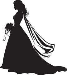 Timeless Bridal Grace Monochrome Vector Radiant Bridal Portrait Black Logo