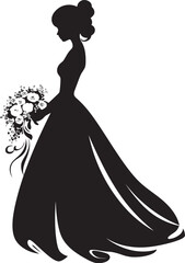 Ethereal Brides Aura Black Vector Emblem Elegant Wedding Elegance Monochrome Bride