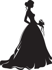 Wedded Beauty Monochrome Bride Logo Brides Aura Black Vector Emblem