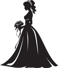 Brides Radiance Black Vector Icon Enchanting Elegance Bride Design