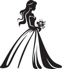 Bridal Glamour Black Vector Logo Ethereal Bride Black Vector Symbol