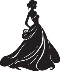 Radiant Bride Design Black Box Logo Wedding Elegance Bride Vector Symbol