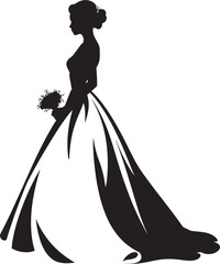 Glamorous Bridal Elegance Black Vector Logo Ethereal Presence Black Vector Symbol