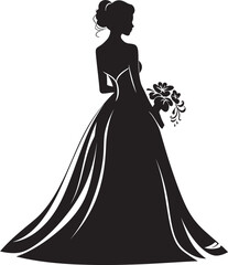 Wedded Beauty Monochrome Bride Logo Elegant Brides Aura Black Vector Emblem