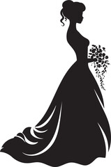 Elegant Brides Aura Black Vector Emblem Glamorous Bridal Elegance Black Vector Logo