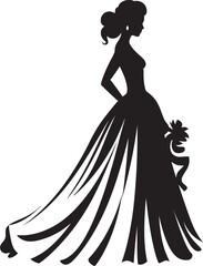 Ethereal Brides Essence Black Vector Icon Classic Radiance Monochrome Bridal Emblem