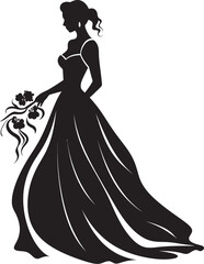 Radiant Bridal Portrait Black Logo Brides Essence Black Vector Emblem