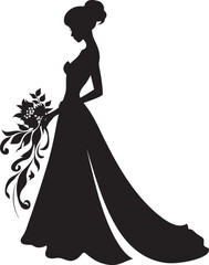 Brides Glamour Black Vector Design Bridal Aura Black Bride Emblem