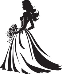 Elegant Bridal Harmony Black Vector Icon Matrimonial Elegance Monochrome Emblem