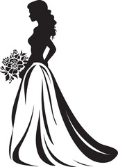 Timeless Bridal Elegance Monochrome Bride Classic Bride Design Black Vector Emblem