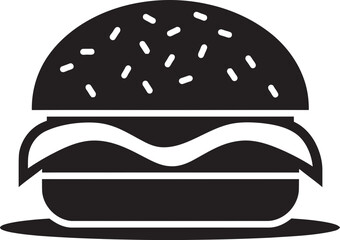 Sizzling Flavor Burger Vector Chic Burger Elegance Black Icon