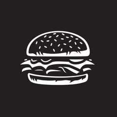 Gourmet Savory Black Vector Emblem Yummy Bite Black Burger Icon