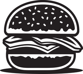 Sizzling Flavor Burger Vector Chic Burger Elegance Black Icon