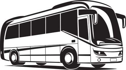 Classic Transit Monochrome Bus Icon Timeless Commute Black Vector