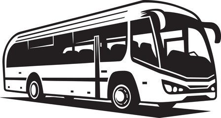 City Commute Monochrome Bus Emblem Sleek Bus Silhouette Black Logo Design