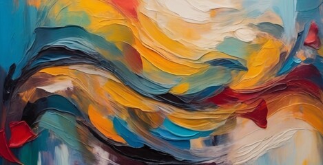 Oil paint drawing. Abstract colored background. Abstraction in the style of impressionism. Modern surrealist painting. Good as a poster for wall decor. Surreal design. - obrazy, fototapety, plakaty