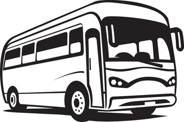 Transit Charm Monochrome Bus Logo Bus Enigma Black Vector Logo
