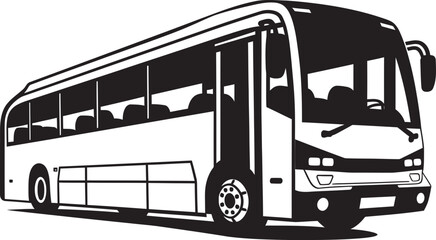 Transportation Illustration Vector Emblem Modern Travel Black Bus Icon