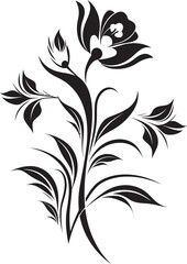 Wine Branch Sketch Black Logo Floral Wine Symphony Monochrome Symbol