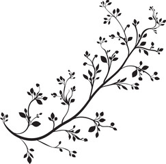 Vineyard Bloom Harmony Black Emblem Floral Wine Sketch Monochrome Design