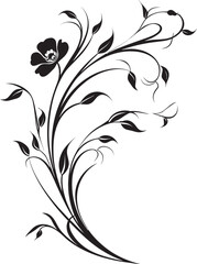 Wine Branch Artistry Black Logo Floral Vine Harmony Monochrome Symbol