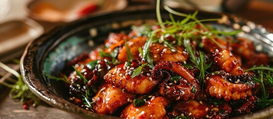 Korean-style stir-fried baby octopus with a kick.